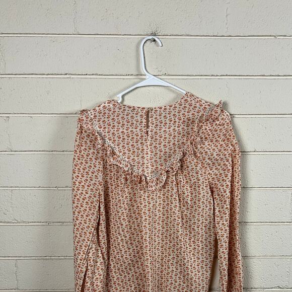 Madewell ruffle-yoke prairie top in Cut  Out Bloom size M - Picture 4 of 9